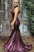 Mermaid Purple Sequin Evening Dresses ,Cheap Mermaid Prom Dresses PDH91