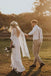 Ivory Wedding Dresses with Batwing Sleeve Lace Backless Bridal Dresses PDN89