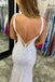 Sparkly Mermaid Sequined V neck Long Slit Prom Dresses Backless Evening Dresses OM0139