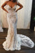 Spaghetti Strap Mermaid Wedding Dresses Lace Appliques Long Bridal Dress PDP77