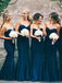 Sweetheart Mermaid Navy Blue Bridesmaid Dresses Wedding Party Dress PDO15
