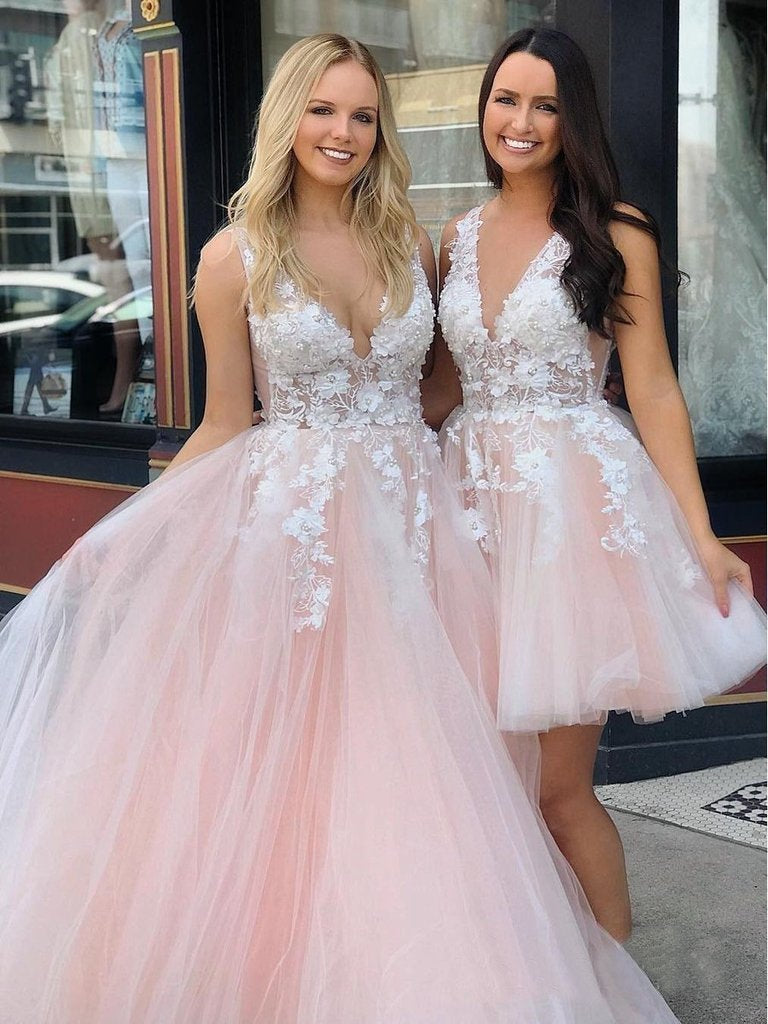 Stunning Lace Applique Ball Gown Long Ball Gowns Prom Dresses Quinceanera Dress PDN86
