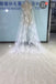 Ivory Lace Appliqued Tulle Wedding Veil, Bridal Veil WV22