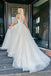 Elegant A Line V Neck Tulle Lace Wedding Dresses With Appliques, Wedding Gowns OW0004