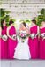A-Line One-Shoulder Floor-Length Fuchsia Chiffon Bridesmaid Dresses PDS38