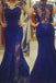 New Arrival Scoop Applique Long Sleeves Royal Blue Mermaid Plus Size Dresses PDF47