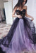 New Arrival Sweetheart Long Tulle Sleeveless Lilac Black Prom Dress with Appliques PDH42